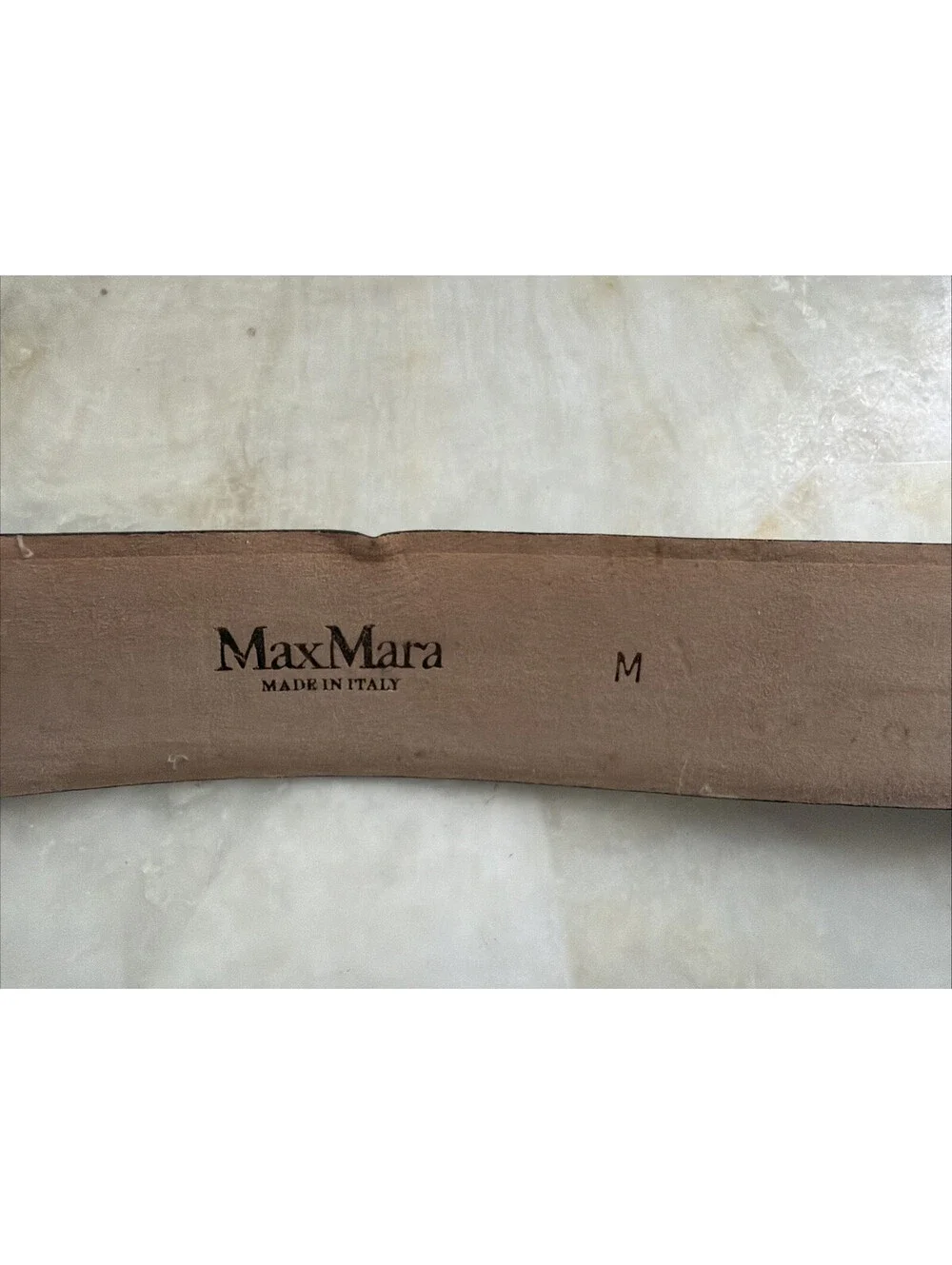 Max Mara Pegaso Sage Gray Green Leather Belt Size Small 34.5